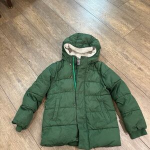 Primary Forest Green Kids Puffer Jacket 8-9